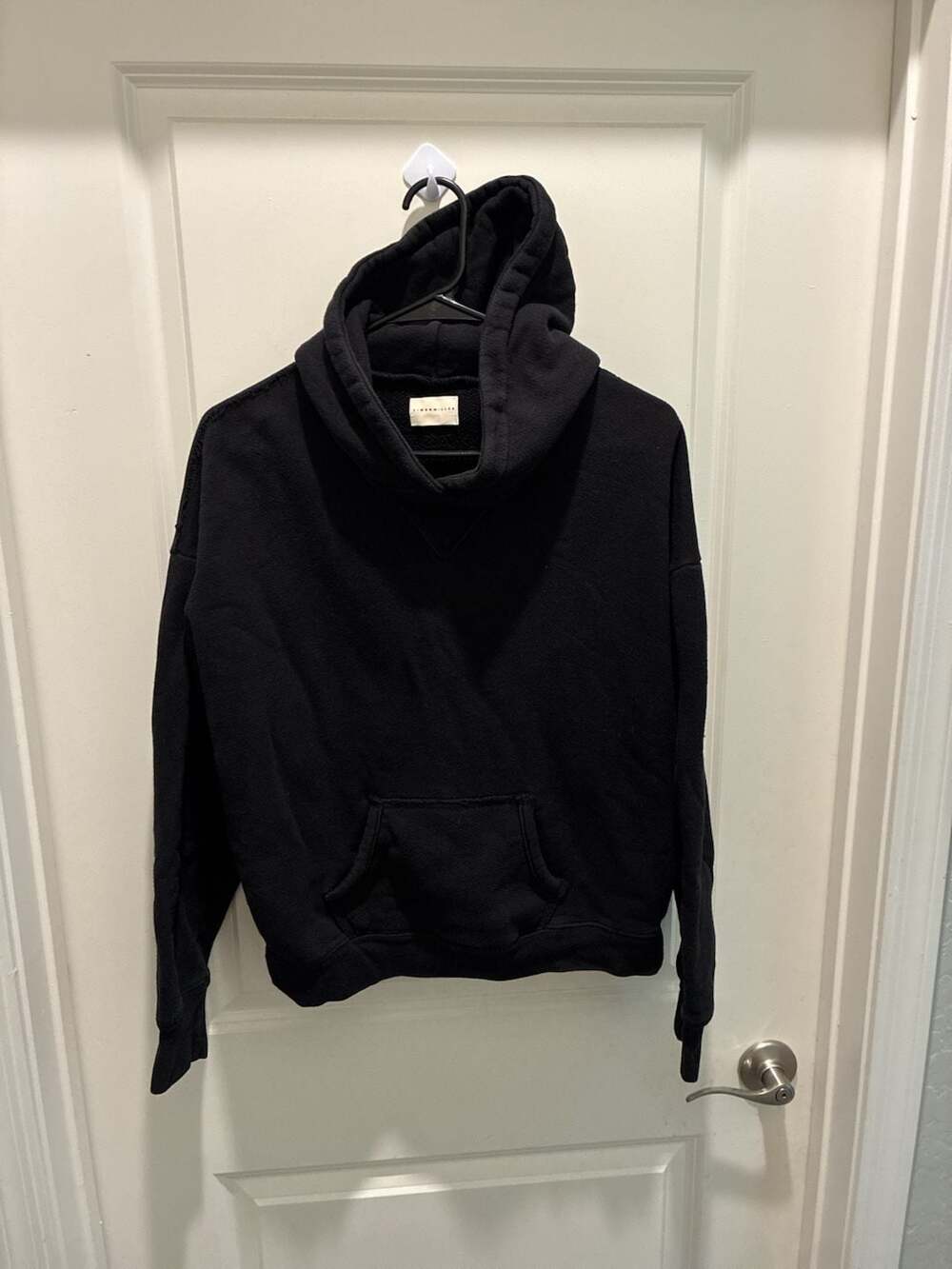 Simon Miller Black Cotton French Terry Pullover Hoodie